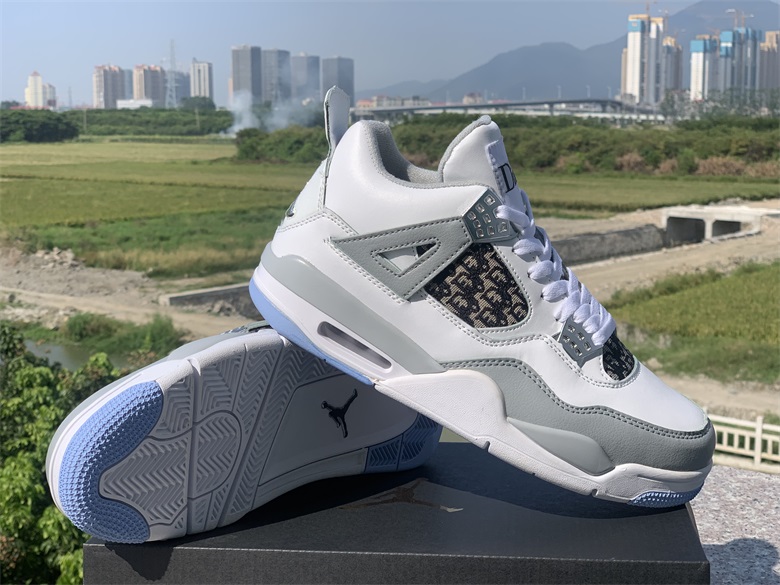 2020 Air Jordan 4 White Grey Baby Blue Shoes
